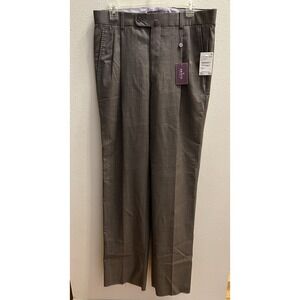 NEW $225 ARISTO EIGHTEEN Aberdeen Sz 33 UNHEMED Taupe Tan Dress Pants 100% Wool